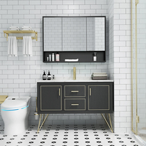 Bathroom new Chinese style light luxury bathroom cabinet combination floor-standing wash basin solid wood wash basin toilet