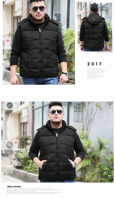 Người đàn ông béo cộng với phân bón XL bông vest vest quá khổ vest vest béo áo lớn mùa thu đông