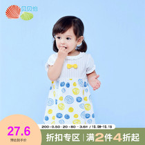 Beibeiyi girl dress baby Summer new baby girl cotton short sleeve princess dress foreign style childrens skirt