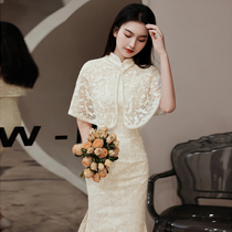 Cheongsam evening dress skirt banquet temperament celebrities spring and autumn Chinese bride engagement dress women can usually wear