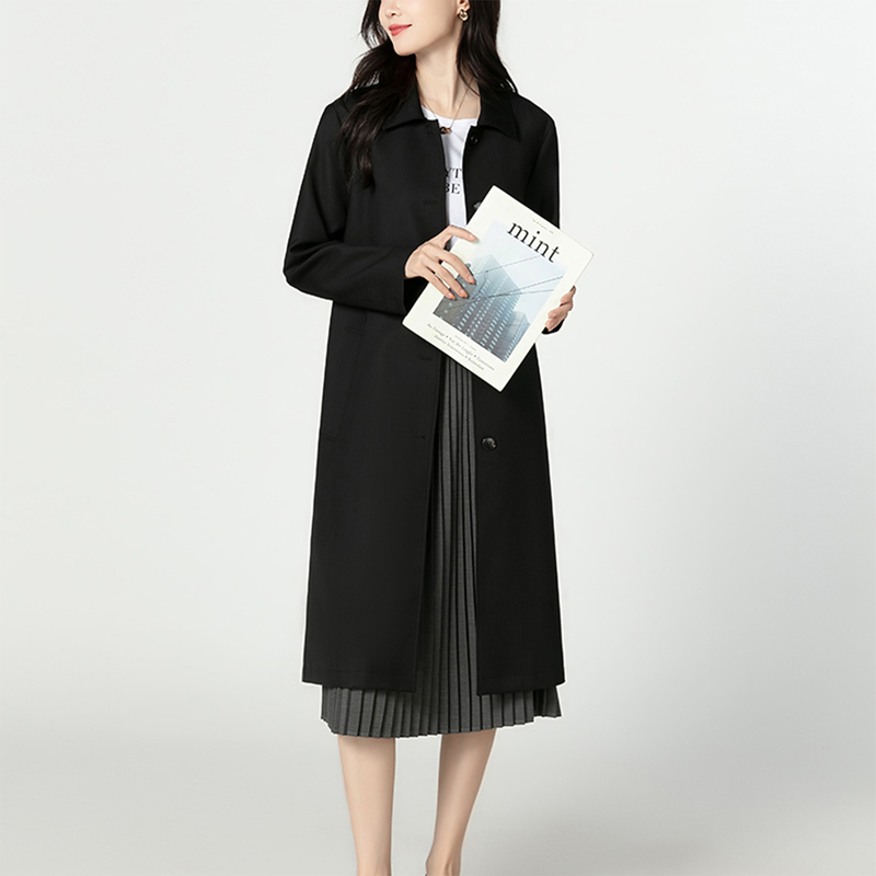 Korean Style Loose Trench Coat for Women 2026 Spring and Autumn New Mid-Length Trench Coat for Women Slimming Coat Overcoat for Women