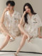 ຄູ່ນອນ Pyjamas ແມ່ຍິງ Summer Ice Silk Short-Sleeved Shorts Set Cool 2026 New High-quality Silk Home Clothing Men's Home Clothing