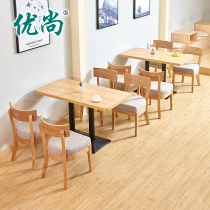 Simple cafe sofa dining table and chair Western restaurant sofa card seat dessert shop milk tea shop sofa table and chair combination
