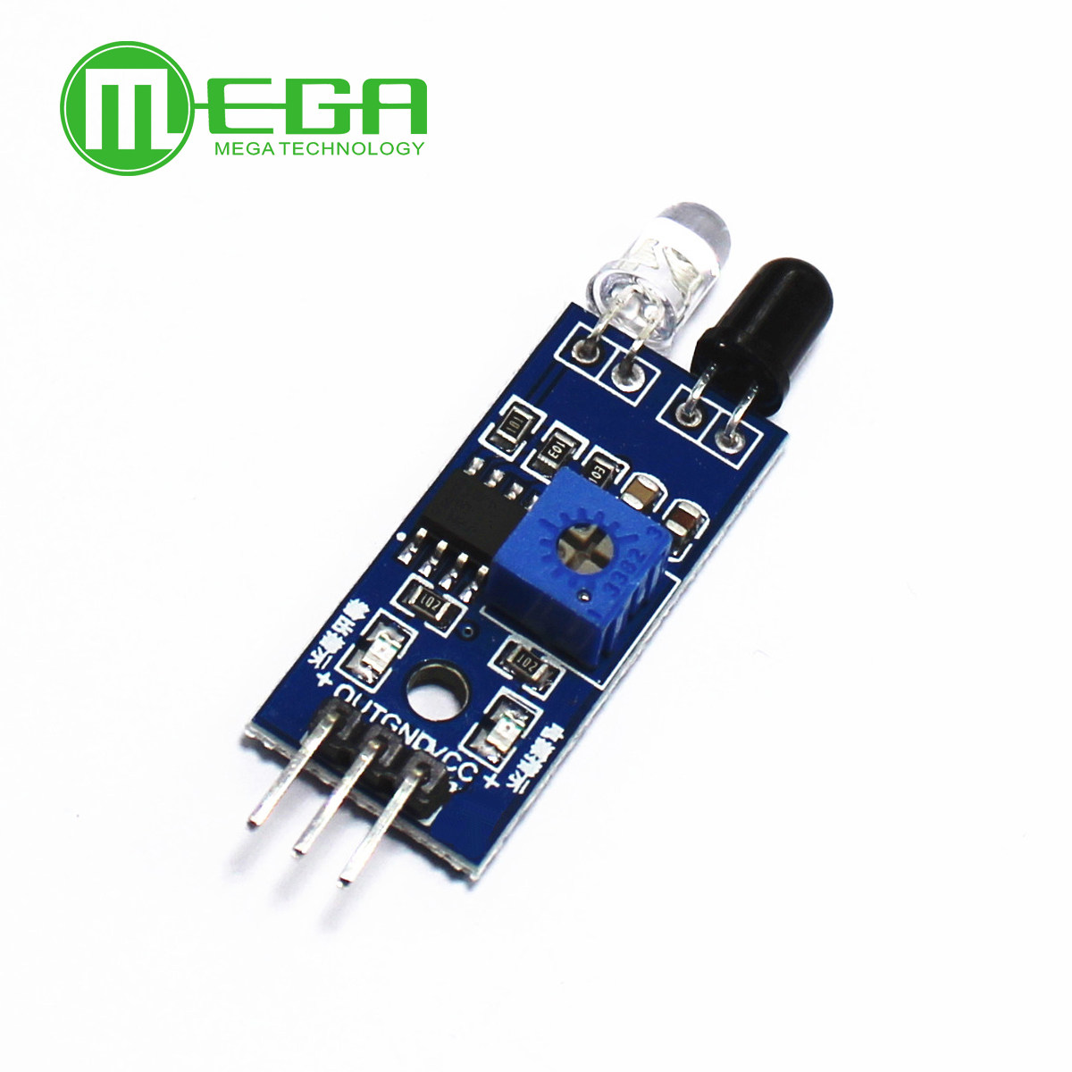 Infrared obstacle avoidance module Intelligent car infrared obstacle avoidance sensor Black and white line recognition Distance adjustable