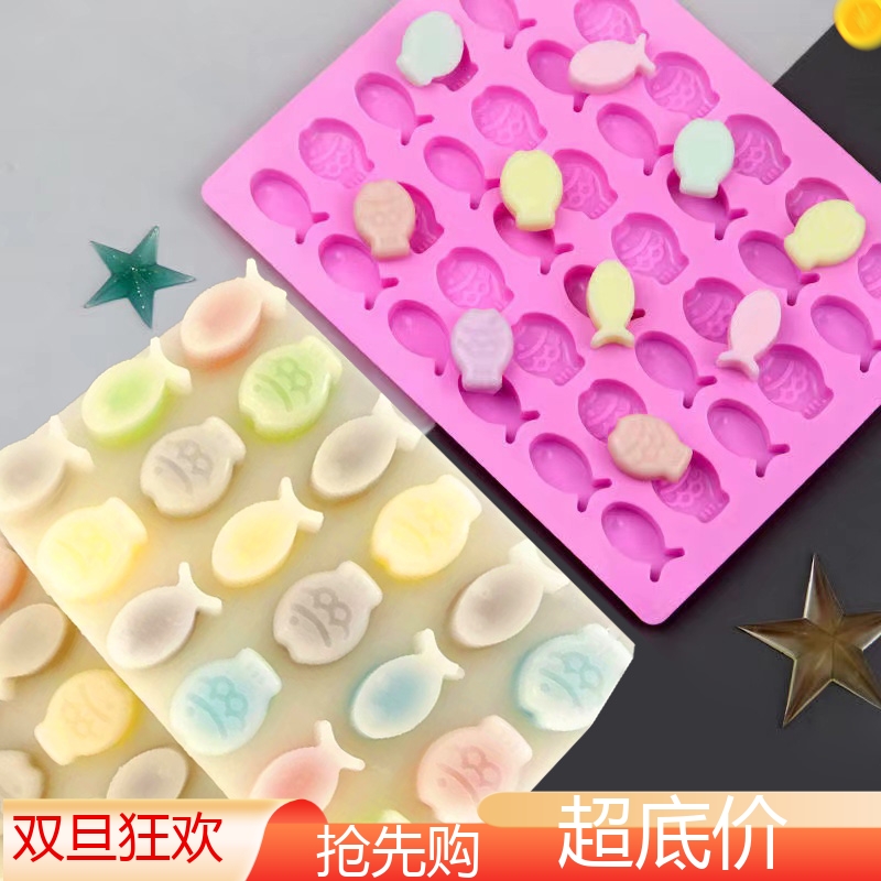 36 Even small fish wax bottle sugar mold food grade silicone Silicone Mouth_second Strip Round Ball Wax Stick Full production tool Small-Taobao