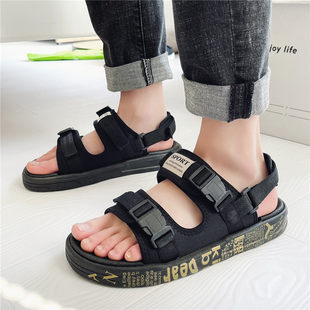 2025 summer new men's sandals men's trendy men's beach shoes men's thick-soled non-slip sandals men's roman flip flops