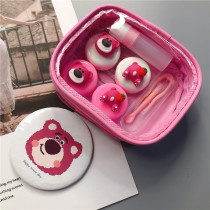 Strawberry Bear Contact Lens Case Multi-pack Womens Color Contact Storage Box Cute Cartoon Companion Box Tool Set