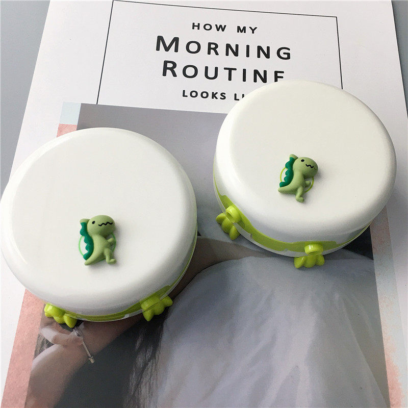 Little dinosaur contact lens cleaner portable American pupil box automatic electric dual-use myopiece collection box double-connected box