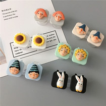 Cute contact lens case personality portable girl simple beauty pupil box press button double box storage box