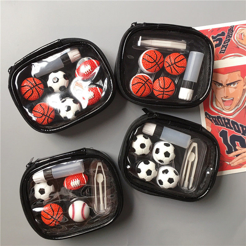 Douyin explosion basketball contact lens box multi-pack net red hot-selling beauty pupil box men's storage box companion box