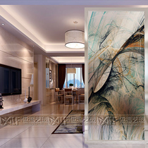 Jane European modern screen partition art glass entrance background wall Living room translucent matte Jane European abstract painting