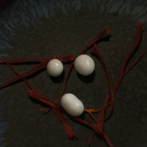 Bhutan white God of Wealth solid 7-8mm large for Stupa Gawu mounted collection