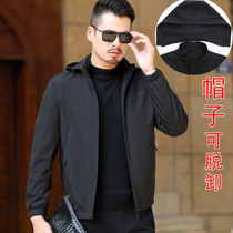 2021 new middle-aged casual spring and autumn jacket mens hooded jacket mens 40-year-old 50-year-old dad autumn