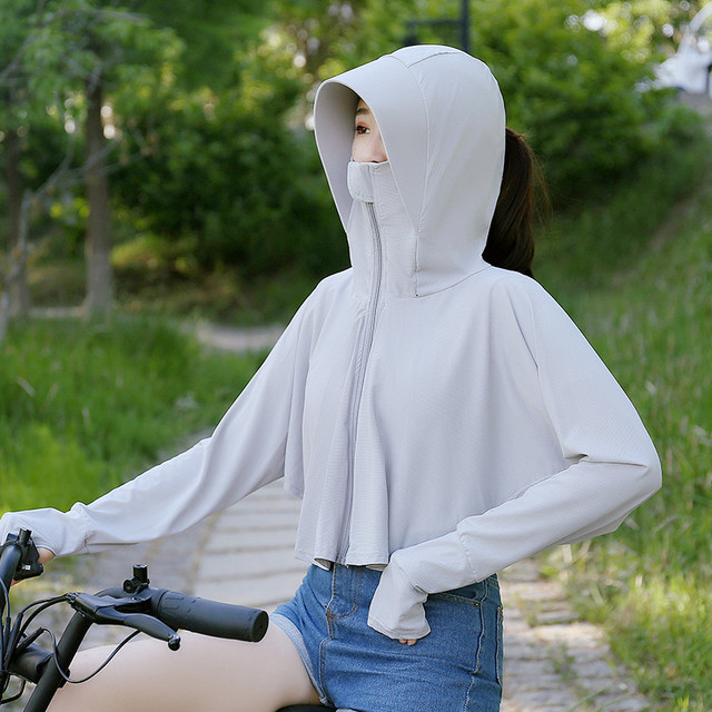 Sunscreen women's UV protection breathable summer long-sleeved shawl thin sunscreen blouse cycling ice silk sunscreen clothing jacket
