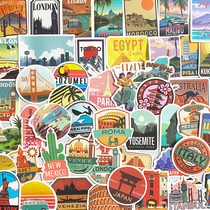 50 pieces of world building suitcase suitcase stickers laptop ipad guitar skateboard stickers waterproof