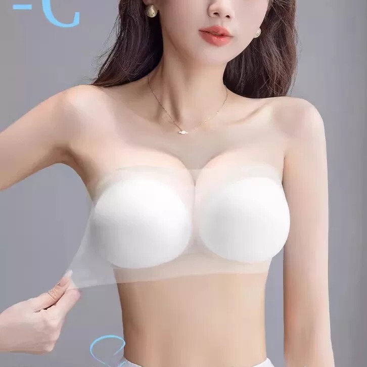 Uk Lmkl Summer Thin Ice Silk Ultra-Thin Strapless Bra for Women, Push-Up, Non-Slip, Bandeau, Outward Expansion, Invisible, Comic Style Uk Lmkl Summer Thin Ice Silk Ultra-Thin Strapless Bra for Women, Push-Up, Non-Slip, Bandeau, Outward Expansion, Invisible, Comic Style