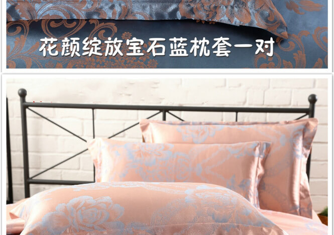 Cotton satin jacquard áo gối đám cưới cotton 48 × 74 hoa hồng tím đỏ thở mùa hè mát dành cho người lớn cặp