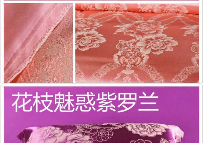 Cotton satin jacquard áo gối đám cưới cotton 48 × 74 hoa hồng tím đỏ thở mùa hè mát dành cho người lớn cặp