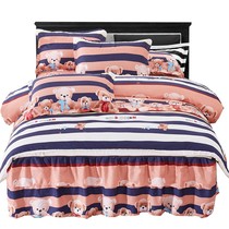 Princess style pure cotton four-piece bed skirt Cotton lace quilt cover Bedding 1 5m 1 8m 2m bedspread