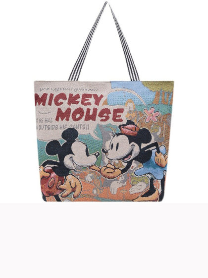 Canvas Bag for Women, Fashionable Casual Shoulder Bag, Work Tote Bag, Handbag, Canvas Bag, Cartoon Embroidered Bag