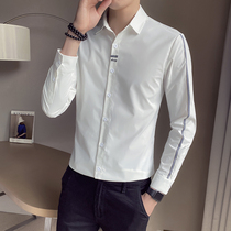 Summer thin white shirt men 2020 new business dress casual Korean trend black shirt inch non-iron