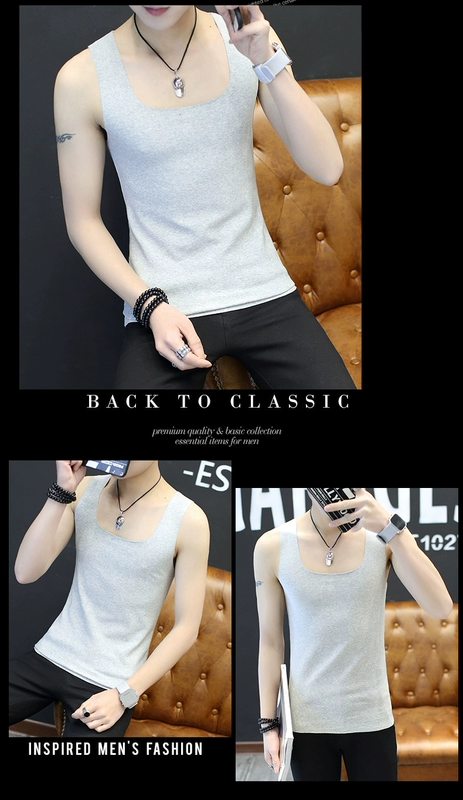 Liền mạch và vô biên nam chất rắn cotton Slim vest skinny thể thao thể thao chạm đáy mồ hôi vest nam công việc ba lỗ