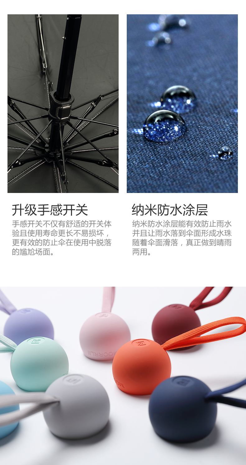 摩猎 晴雨两用 五折胶囊遮阳伞 图3
