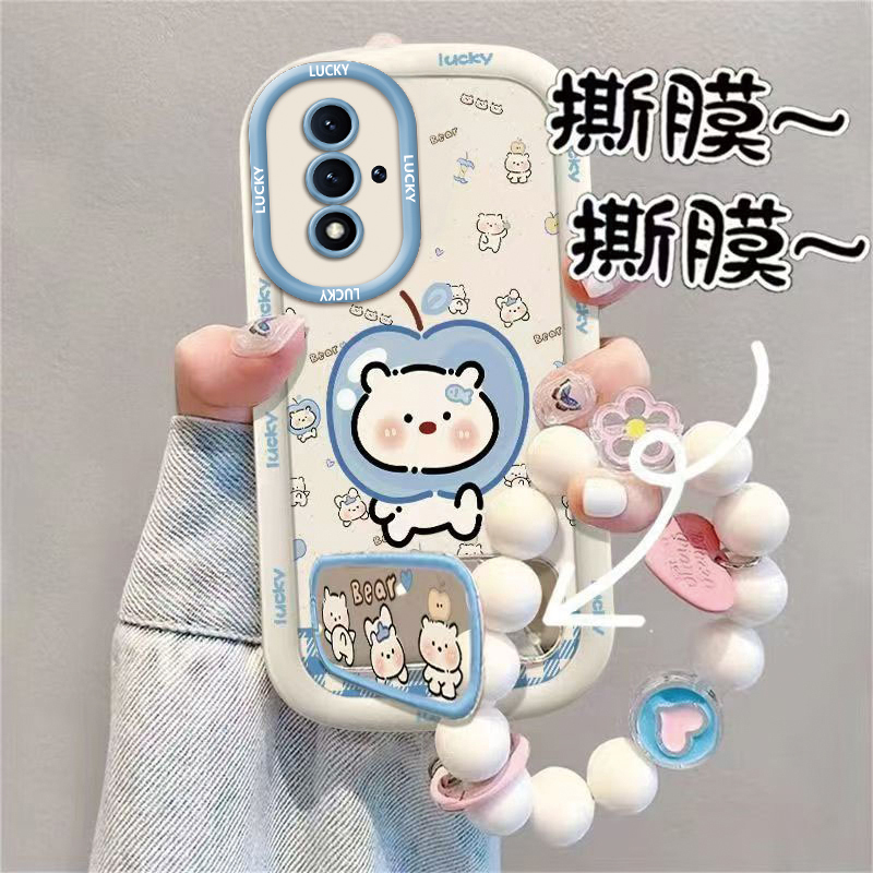 Suitable for Oppoa95 Cute Perforated Puff Shell Blue Apple Puppy Oppoa96 Full-Cover High-Value New Trendy Case Oppoa97 Simple Silicone Anti-Drop Cute Creative Case