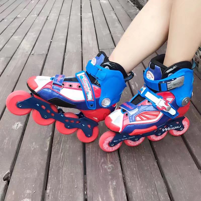 HV Wheel Skating Shoes Adult Skate Professional Flat Flowers High-end Brake Pulley Shoes Men And Women Dry Skates Straight Rows Wheels