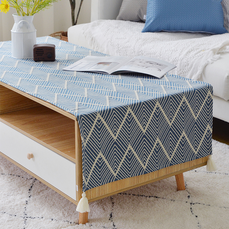 Nordic coffee table tablecloth ins wind living room home TV cabinet cover cloth rectangular dustproof cloth simple cotton and linen Japanese style