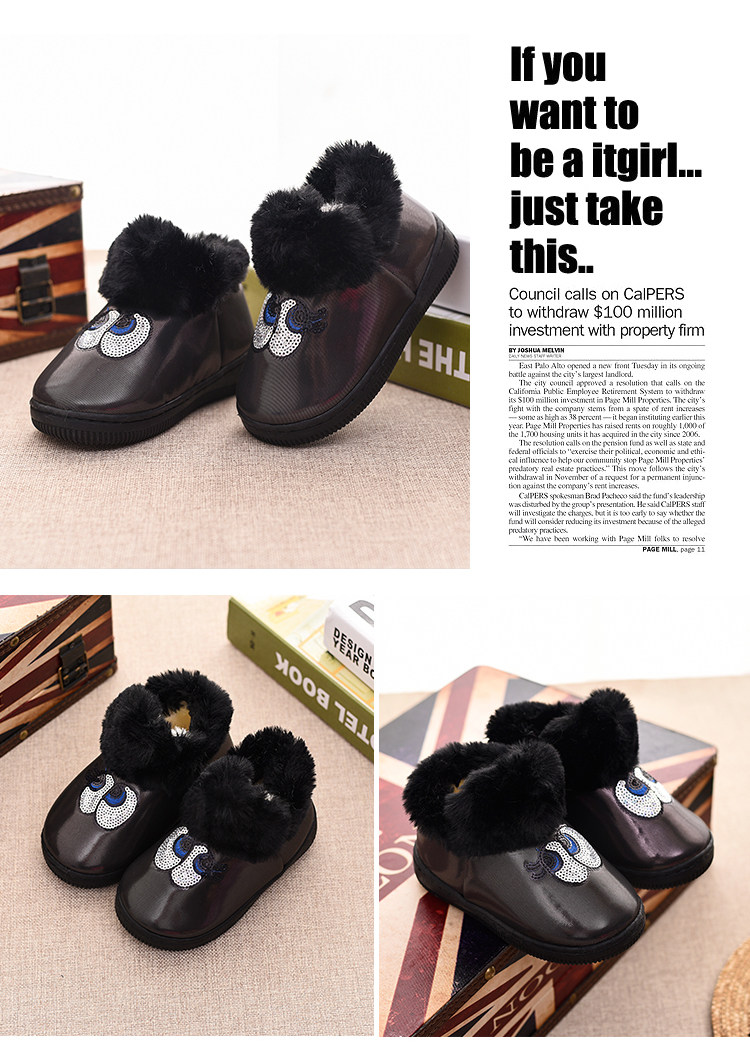 Chaussons enfants en autre pour hiver - semelle caoutchouc antidérapant - Ref 1004798 Image 13