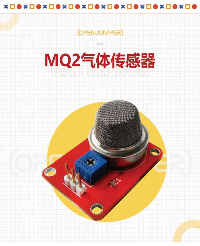 Mô-đun phát hiện khí cảm biến khí MQ2 đi kèm dòng 3P Dupont phù hợp cho arduino