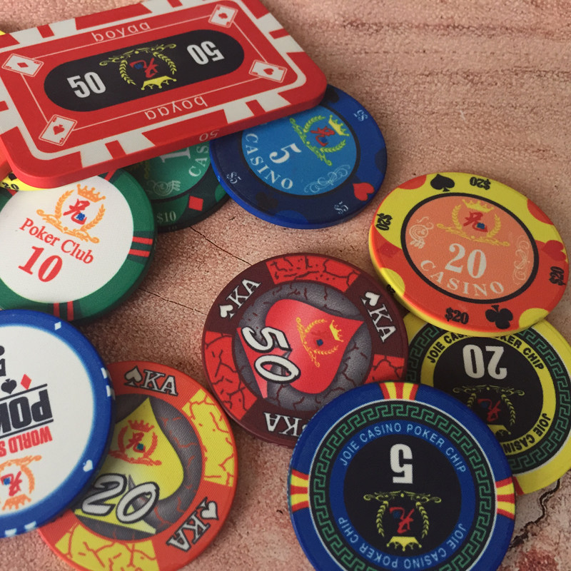 Factory Custom Pattern Texas Poker Ceramic Chips Anti-counterfeiting Set Design Custom Chips For Side Design