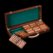 Log chip box Solid wood Texas Holdem chip box walnut 500 pieces of solid wood code box