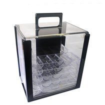 1000 yards high-end acrylic portable chip box with 10 acrylic racks