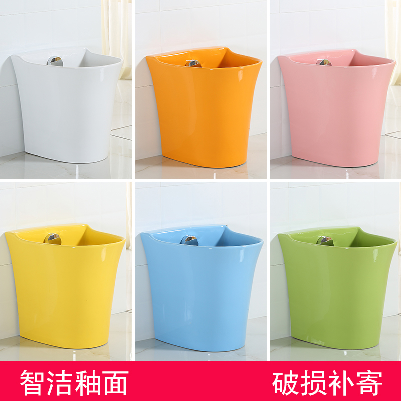 Kindergarten color mop pool floor-to-ceiling balcony powder room small ceramic mop pool with faucet complete set