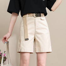 Toilwear shorts womens summer thin 2021 New High waist thin a-shaped wide legs casual 5-point pants tide