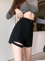 Tide brand black denim shorts Women summer thin 2021 new super high waist slim loose loose wide leg a hot pants