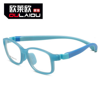 Two-color small square children's glasses frame, non-prescription lens silicone with myopia glasses frame, boys and girls optics