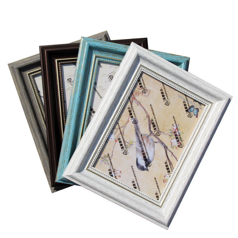 Chinese vintage pure resin photo frame 7 8 10 12 inch A4 wooden picture frame resin image frame vertical and vertical table hanging wall