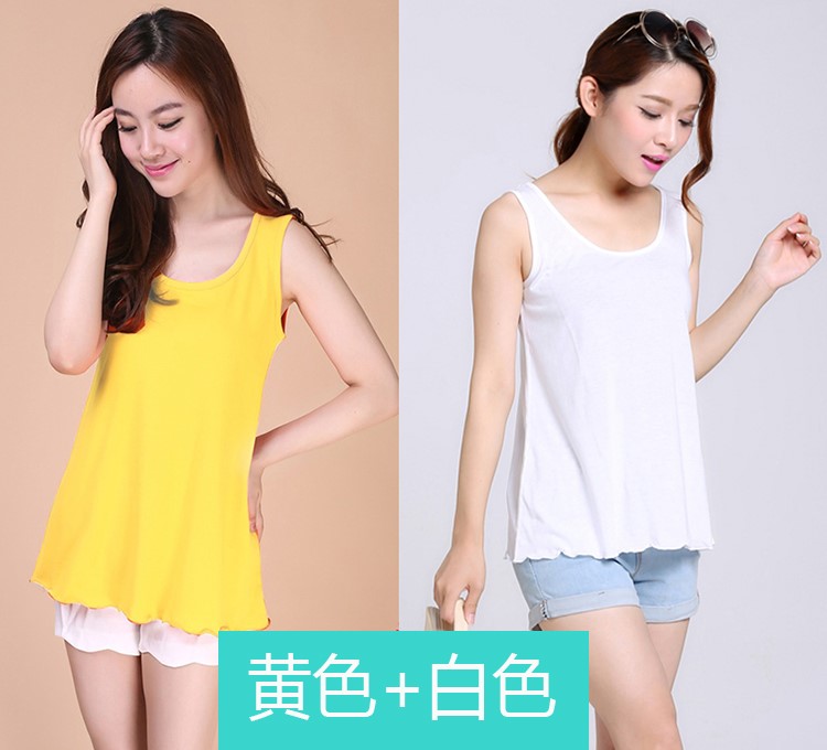 (2 miếng) 2020 mới sling mùa hè lớn đang bông vest nữ béo MM rộng dây đeo vai áo dưới tay lỏng lẻo