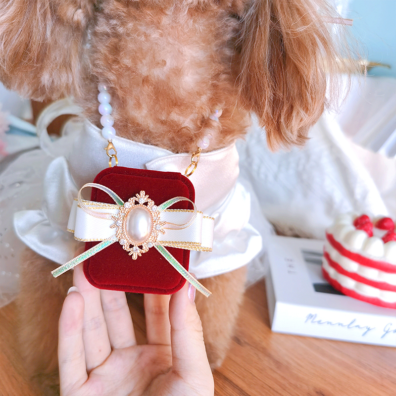Pet Wedding Ring Box, Velvet Jewelry Packaging Box, Wedding Jewelry Storage Box, Puppy Proposal Ring Bag Pet Wedding Ring Box, Velvet Jewelry Packaging Box, Wedding Jewelry Storage Box, Puppy Proposal Ring Bag
