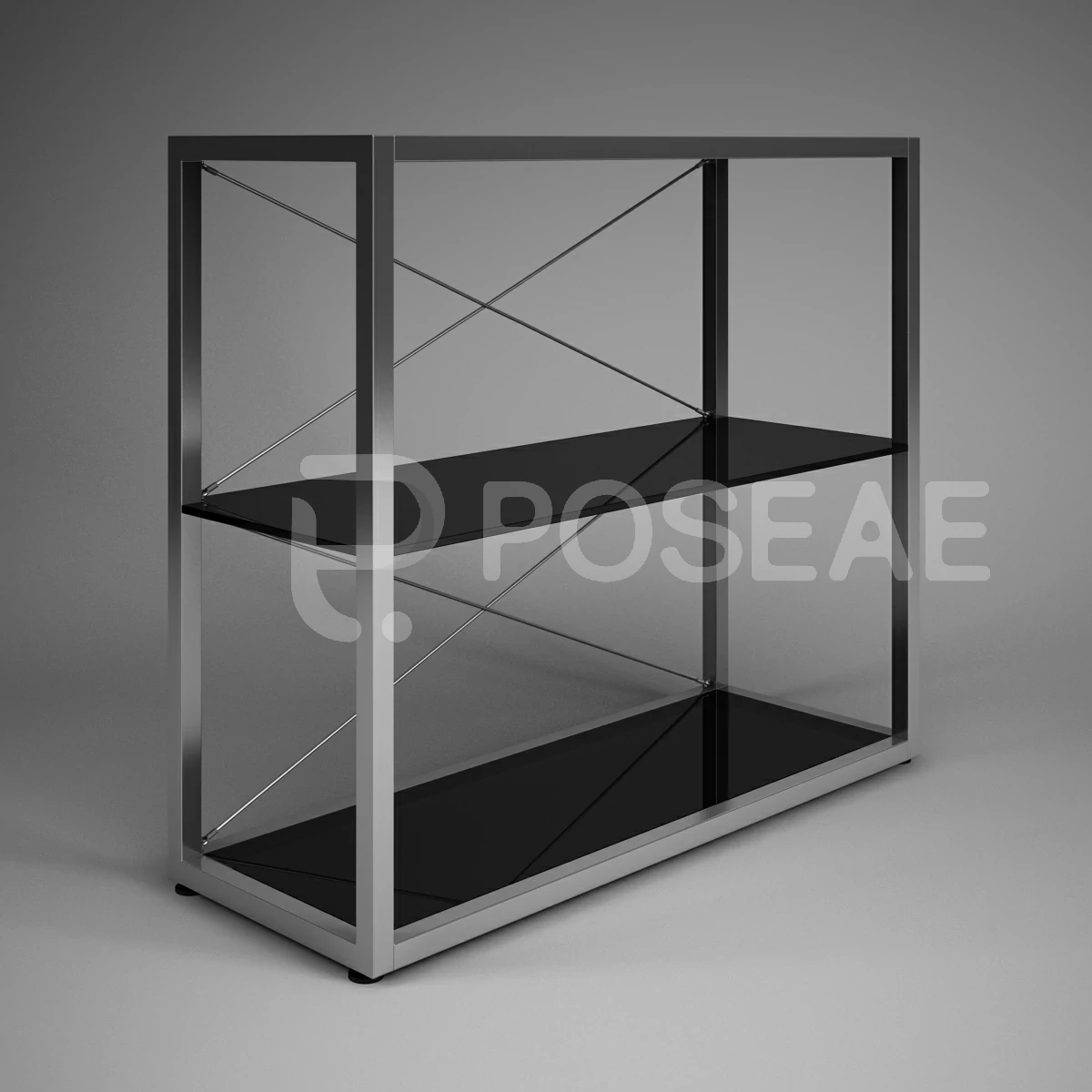 【3D模型】工业风双层置物架-PoseAe