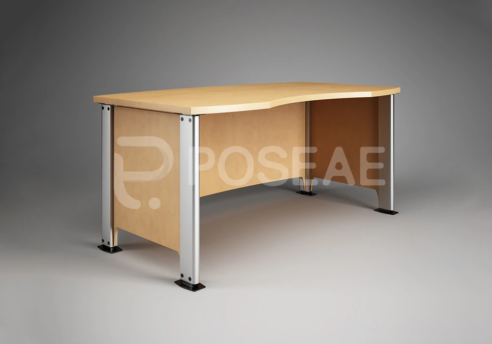 【3D模型】浅木色办公桌 3D 模型-PoseAe