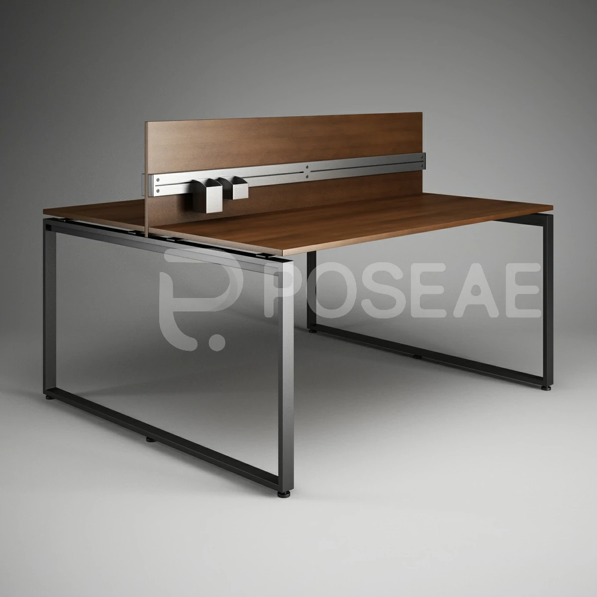 【3D模型】双人位办公桌 3D 模型-PoseAe