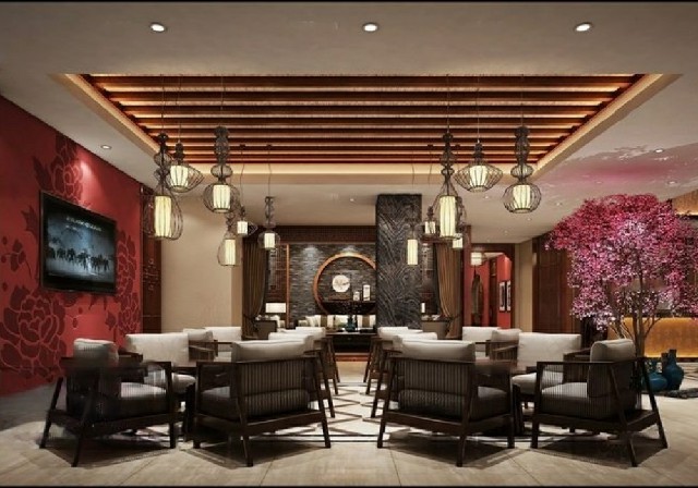 【3D模型】新中式会所大厅 3D 模型-PoseAe