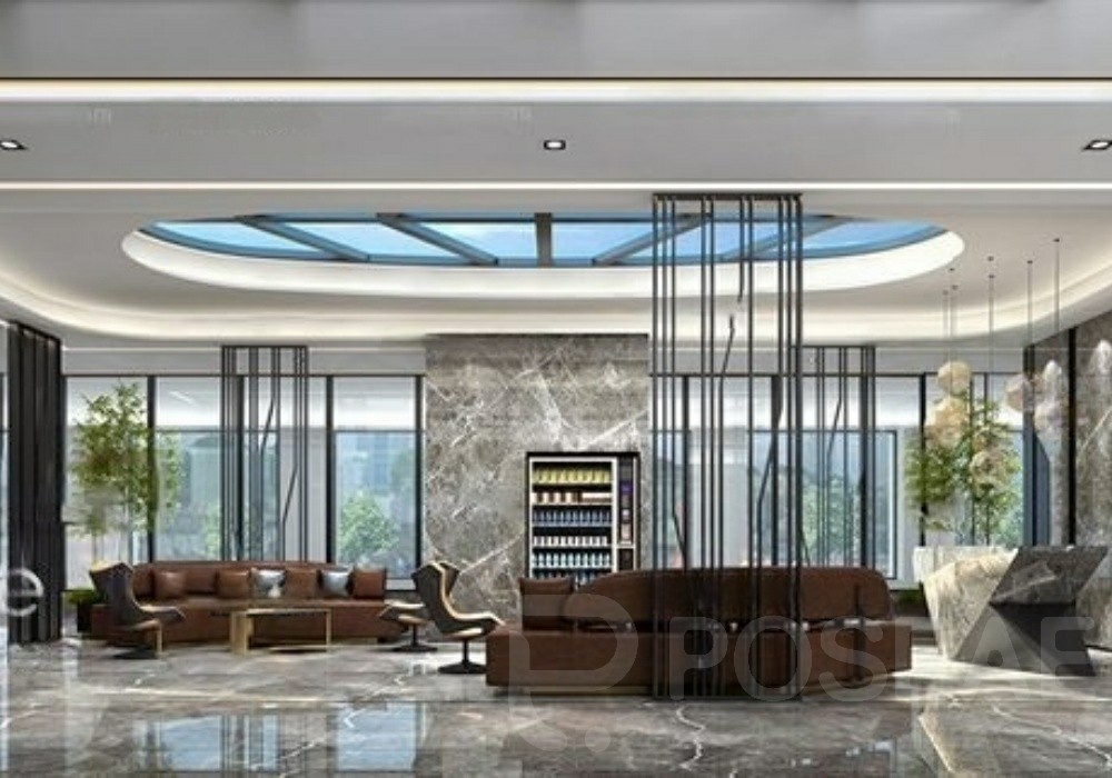 图片[1]-【3D模型】现代轻奢酒店大厅 3D 模型-PoseAe视频创意库