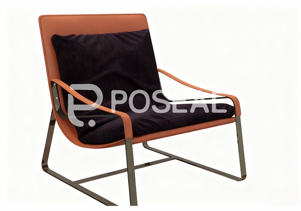 图片[1]-【3D模型】橙紫撞色休闲椅 3D 模型-PoseAe视频创意库