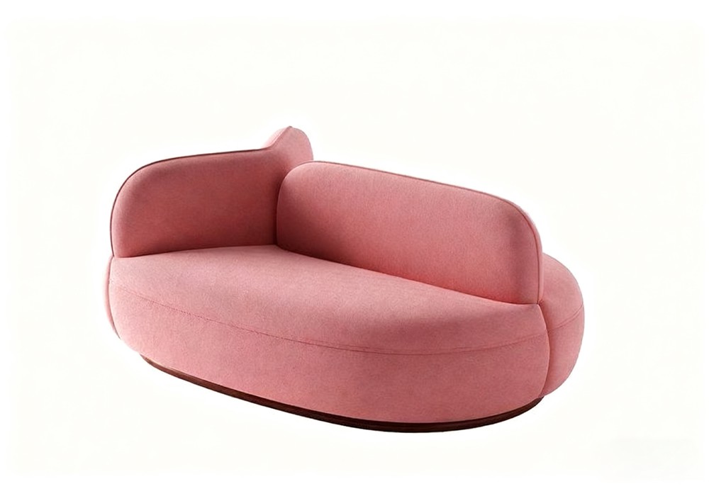 【3D模型】粉色弧形创意沙发 3D 模型-PoseAe