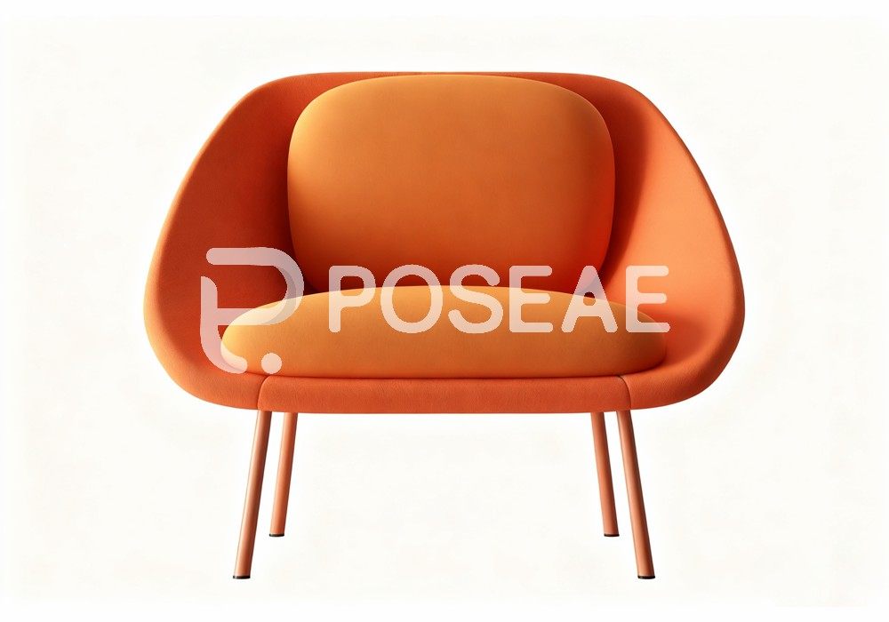 图片[1]-【3D模型】橙色调休闲椅 3D 模型-PoseAe视频创意库